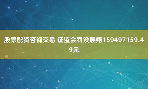 股票配资咨询交易 证监会罚没展翔159497159.49元
